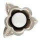 Silver Iron White Ceramic Bloom Cabinet Knobs